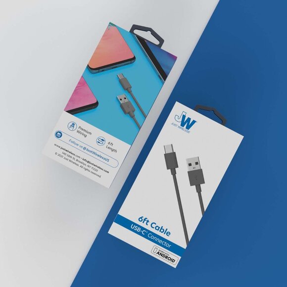 Brand New JW (Just Wireless) 6ft Cable USB-C Connector - Picture 2 of 9